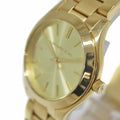Michael Kors Mini Runway Slim Gold Dial Gold Steel Strap Watch for Women - MK3512