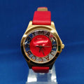 Marc Jacobs Henry Skeleton Red Dial Red Leather Strap Watch for Women - MBM1338