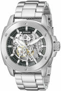 Fossil Modern Machine Automatic Silver Dial Silver Steel Strap Watch for Men - ME3081
