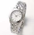 Burberry Heritage Check White Dial Silver Steel Strap Watch for Women - BU1853