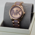 Michael Kors Janelle Three Hand Rose Gold Dial Two Tone Steel Strap Watch For Women - MK7135