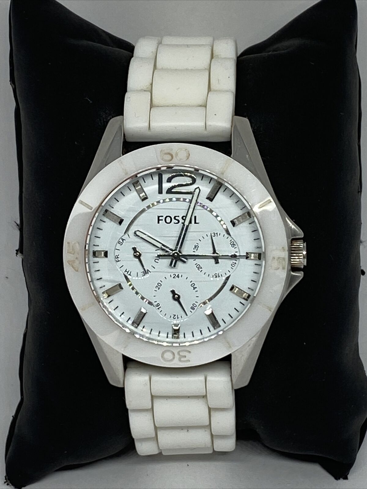Fossil Ceramic White Dial White Ceramic Strap Watch for Women - CE1002