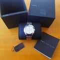 Marc Jacobs Peeker Chronograph Silver Dial Silver Steel Strap Watch for Women - MBM3371