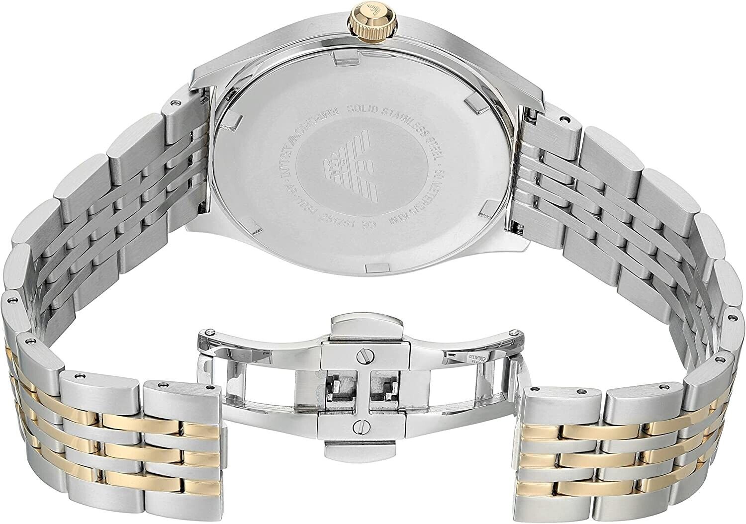 Emporio Armani Cream Dial Two Tone Steel Strap Watch For Men - AR11034
