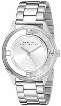 Marc Jacobs Tether Transparent Silver Dial Silver Steel Strap Watch for Women - MBM3412