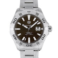 Tag Heuer Aquaracer Calibre 5 Automatic Sunray Brown Dial Silver Steel Strap Watch for Men - WAY2018.BA0927