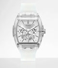 Guess Phoenix Multi Function Silver Dial White Rubber Strap Watch for Men - GW0203G1