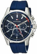 Tommy Hilfiger Mason Blue Dial Blue Rubber Strap Watch for Men - 1791791
