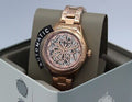 Fossil Rye Automatic Skeleton Rose Gold Dial Rose Gold Steel Strap Watch for Women - BQ3754