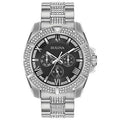 Bulova Crystal Collection Chronograph Black Dial Two Tone Steel Strap Watch for Men - 96C126