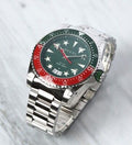 Gucci Dive Quartz Green Dial Silver Steel Strap Watch For Men - YA136222