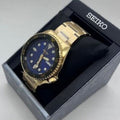 Seiko 5 Sports US Special Edition Automatic Blue Dial Gold Steel Strap Watch For Men - SRPK20