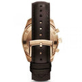Emporio Armani Chronograph Gray Dial Brown Leather Strap Watch For Men - AR6043