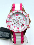 Marc Jacobs Rock Chronograph White Dial Two Tone Silicone Strap Watch for Women - MBM2593
