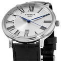 Tissot Carson Premium Silver Dial Black Leather Strap Watch For Men - T122.410.16.033.00