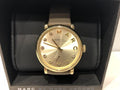 Marc Jacobs Baker Gold Dial Black Leather Strap Watch for Women - MBM1399