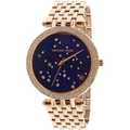 Michael Kors Darci Blue Dial Rose Gold Steel Strap Watch for Women - MK3728
