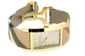 Burberry Pioneer Champagne Dial Haymarket Beige Leather Strap Watch for Women - BU9407