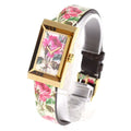 Gucci G-Frame Floral Mother of Pearl Dial White Leather Strap Watch For Women - YA147406