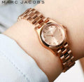 Marc Jacobs Dinky Rose Gold Dial Rose Gold Steel Strap Watch for Women - MBM3200