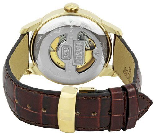 Tissot T Classic Le Locle Automatic Gold Dial Maroon Leather Strap Watch For Men - T41.5.413.73