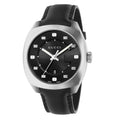 Gucci GG2570 Quartz Black Dial Black Leather Strap Watch For Men - YA142307
