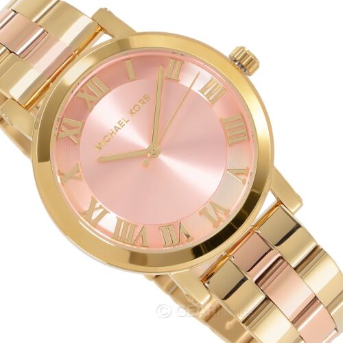 Michael Kors Norie Gold Dial Two Tone Steel Strap Watch for Women - MK3586