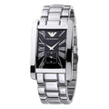 Emporio Armani Classic Black Dial Silver Stainless Steel Strap Watch For Men - AR0156
