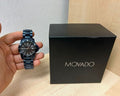 Movado Series 800 Black Dial Blue Ion Plated Steel Strap Watch for Men - 2600139