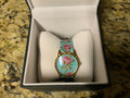 Gucci G Timeless Floral Turquoise Dial Turquoise Leather Strap Watch For Women - YA1264085