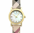 Burberry The City Diamonds Mother of Pearl Dial Brown Leather Strap Watch for Women - BU9226
