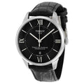 Tissot Chemin Des Tourelles Powermatic 80 Black Dial Black Leather Strap Watch For Men - T099.407.16.058.00
