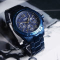 Guess Flagship Chronograph Blue Dial Blue Steel Strap Watch for Men - W0601G2