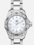 Tag Heuer Aquaracer Professional 200 Quartz Diamond Mother of Pearl Dial Silver Steel Strap Watch for Women - WBP1416.BA0622