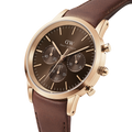 Daniel Wellington Iconic Chronograph St Mawes Brown Dial Brown Leather Strap Watch For Men - DW00100640