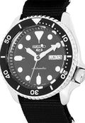 Seiko 5 Sports SKX Automatic Black Dial Black NATO Strap Watch For Men - SRPD55K3
