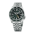 Seiko 5 Sports SKX GMT Automatic Green Dial Silver Steel Strap Watch For Men - SSK035K1