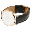 Daniel Wellington Classic Sheffield White Dial Black Leather Strap Watch For Women - DW00100076