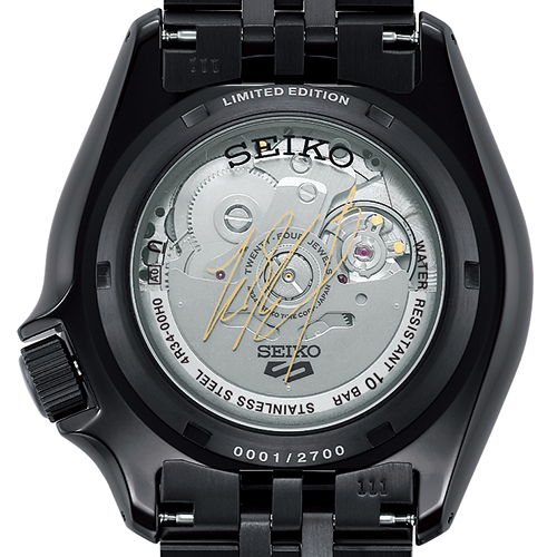 Seiko Automatic SKX GMT Yuto Horigome Limited Edition Black Dial Black Steel Strap Watch For Men - SSK027K1