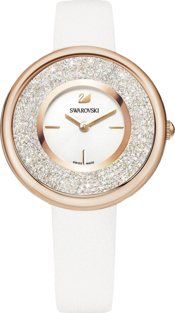 Swarovski Crystalline Pure White Dial White Leather Strap Watch for Women - 5376083