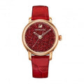 Swarovski Crystalline Hours Red Crystal Dial Red Leather Strap Watch for Women - 5295380