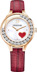 Swarovski Lovely Crystals Analog White Dial Red Leather Strap Watch for Women - 5297584