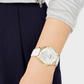 Swarovski Octea Nova Quartz White Dial White Leather Strap Watch for Women - 5295337