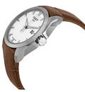 Tissot T Classic Couturier Chronograph White Dial Brown Leather Strap Watch For Men - T035.410.16.031.00