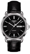 Tissot Automatics III Day Date Black Dial Black Leather Strap Watch For Men - T065.430.16.051.00
