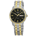 Tissot Automatics III Day Date Black Dial Two Tone Steel Strap Watch For Men - T065.430.22.051.00