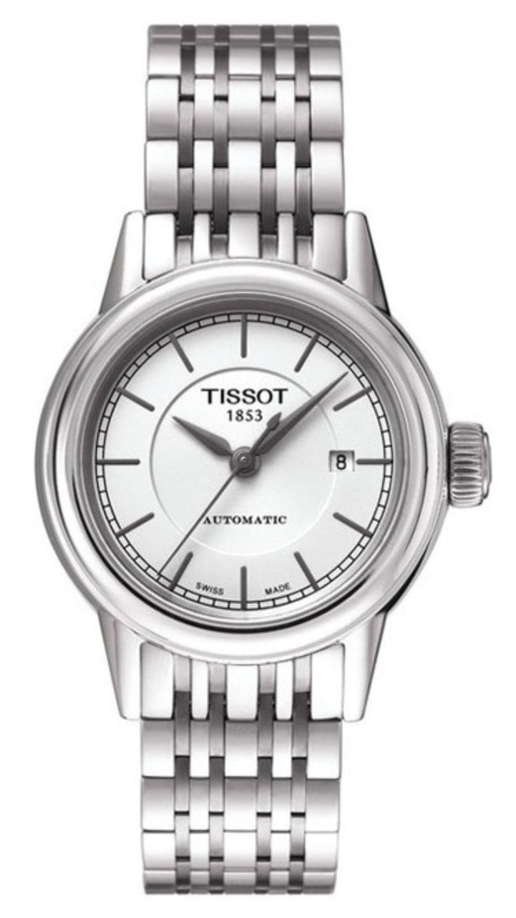 Tissot T Classic Carson Automatic White Dial Silver Steel Strap Watch For Women - T085.207.11.011.00