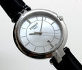 Tissot T Lady Flamingo Mother of Pearl White Dial Black Leather Strap Watch for Women - T094.210.16.111.00