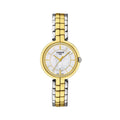 Tissot Flamingo Mother of Pearl White Dial Two Tone Steel Strap Watch For Women - T094.210.22.111.01