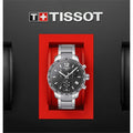 Tissot Quickster Chronograph Black Dial Silver Steel Strap Watch For Men - T095.417.11.067.00
